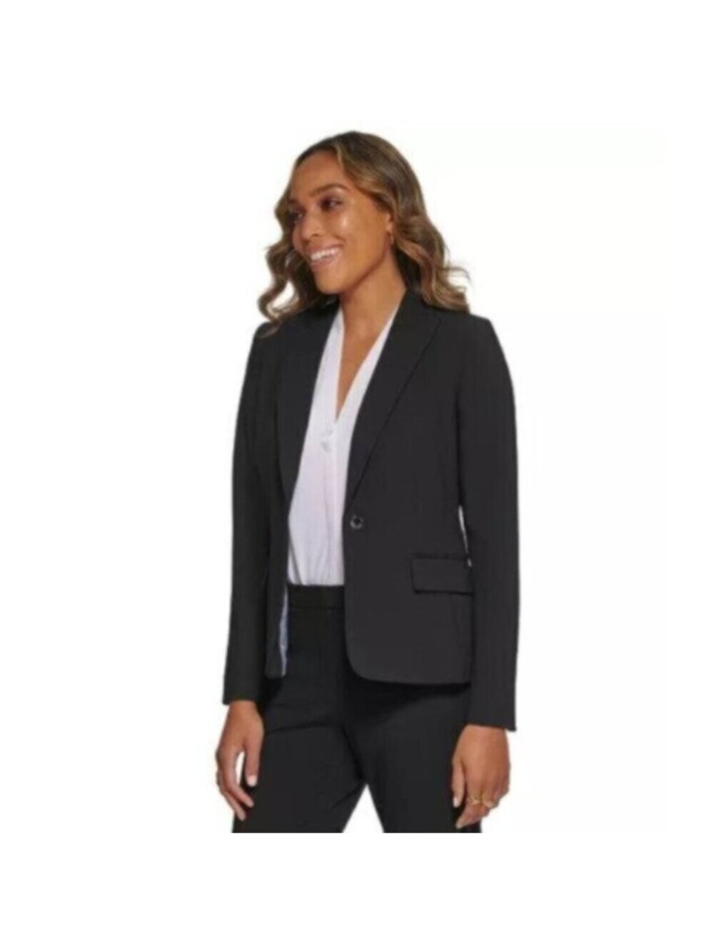 Calvin Klein Prestige Black Single Breasted One Button Blazer - Picture 17 of 17